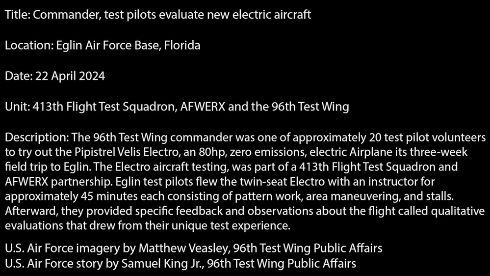 DVIDS – Video – Commander, test pilots evaluate new electric aircraft