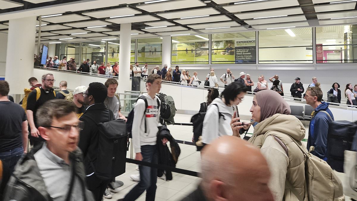 Fury after passport e-Gates crashed in ‘nationwide’ IT system collapse – with stranded passengers forced to sleep on airport floors as they waited for coaches and taxis after enduring hours-long queues at arrivals ‘without food and water’ [Video]