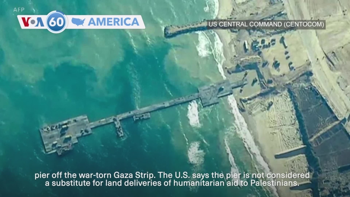 VOA60 America – US Central Command says first aid shipment crosses new pier into Gaza [Video]