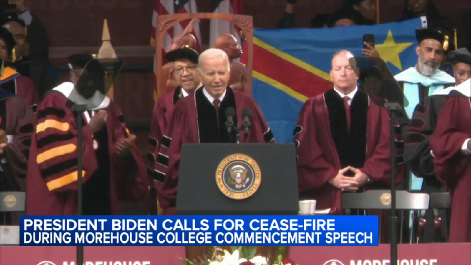 President Joe Biden faces silent protests over handling of Israel-Hamas war at Morehouse College commencement speech in Atlanta [Video]