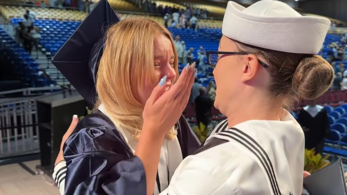 Newsome student surprised at graduation by her Navy sister [Video]
