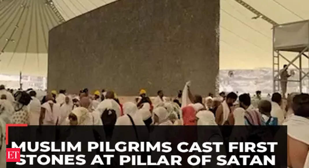 Watch: Muslim pilgrims cast first stones at pillar of Satan during Hajj – The Economic Times Video