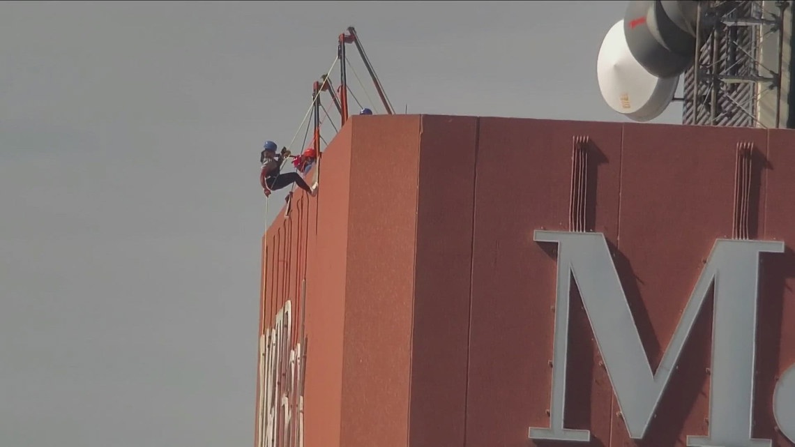 Western New Yorkers rappel off the Seneca One roof, raise money for a good cause [Video]