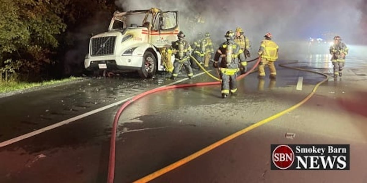 Multiple fire crews respond to interstate semi fire in Robertson County [Video]